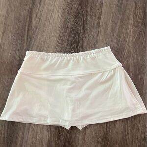 Women's White High Waisted Mini Skort